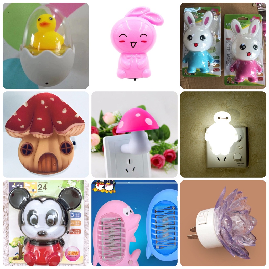 Bộ sưu tập đèn ngủ mini gắn tường rẻ - bền - đẹp VKT (Giao đúng mẫu, màu ngẫu nhiên)