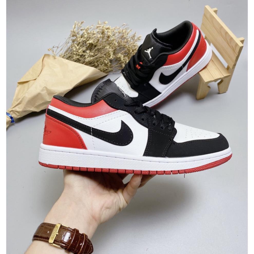 🕡 Giày Sneaker Nam Nữ màu ĐỎ cổ THẤP, Giày Nike Air Jordan 1 siêu đẹp Cổ Thấp Cao Cấp 2021 HÀNG MỚI