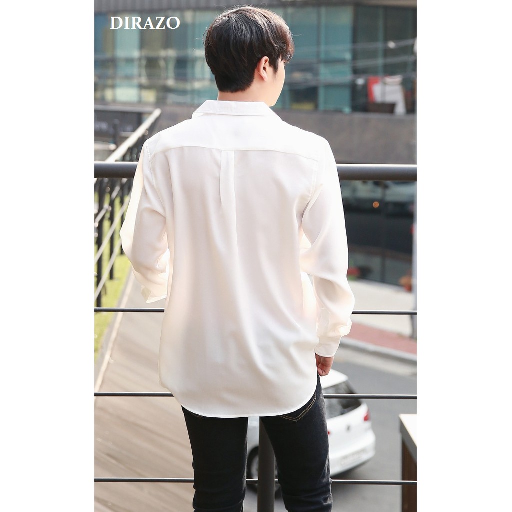 Áo sơ mi cổ vest dài tay HOT TREND HÀN QUỐC (đen + trắng) - DIRAZO