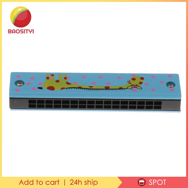 [Baosity1] Kèn Harmonicas Đồ Chơi Mini Bằng Gỗ Sơn Họa Tiết Hươu Cao Cổ Hai Hàng Cho Bé