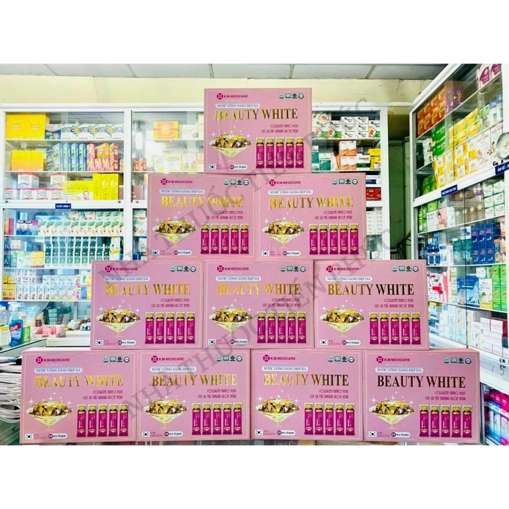Nước Uống Sáng Đẹp Da BEAUTY WHITE Collagen Nano Plus -Giups da mịn màng trắng sáng Hộp 15 túi x 25ML