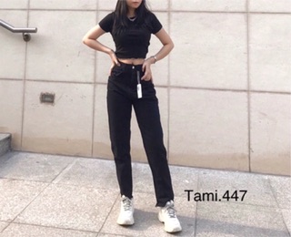 Quần Baggy JEANS ĐEN TRƠN