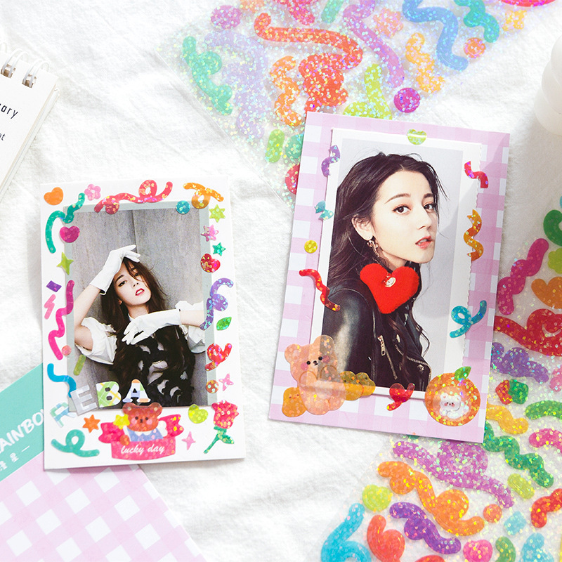 1 Tấm Sticker Cầu Vồng Trang Trí Sổ Lưu Niệm