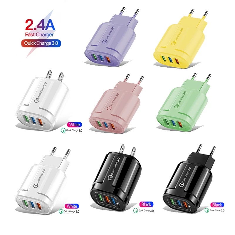 Cốc sạc nhanh 5V 2.4 A 3 cổng USB cho điện thoại