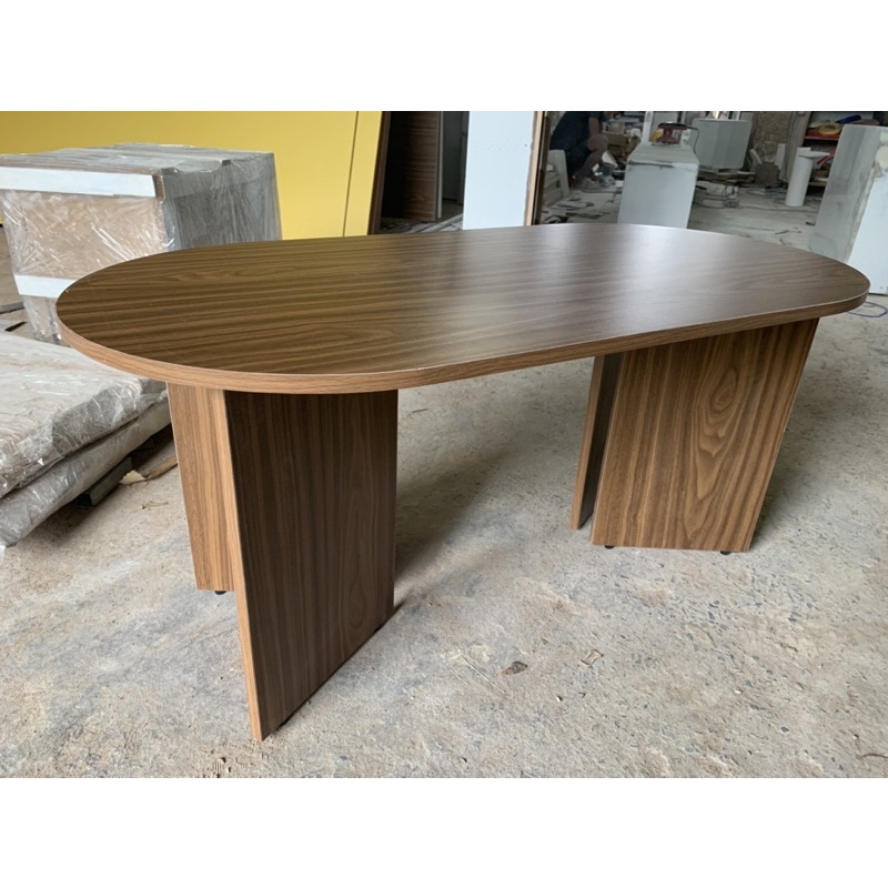 Bàn oval vân gỗ 100x50x45 #bànsofa
