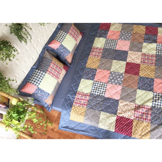Bộ vỏ ga và gối hoạ tiết Quilt