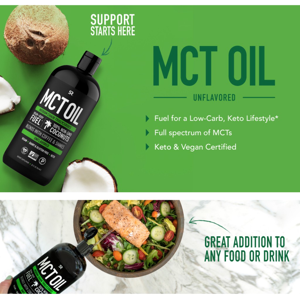 Dầu MCT Oil Dầu Dừa chuyển hoá chất béo, nấu ăn hoăc salat, 946ml USA