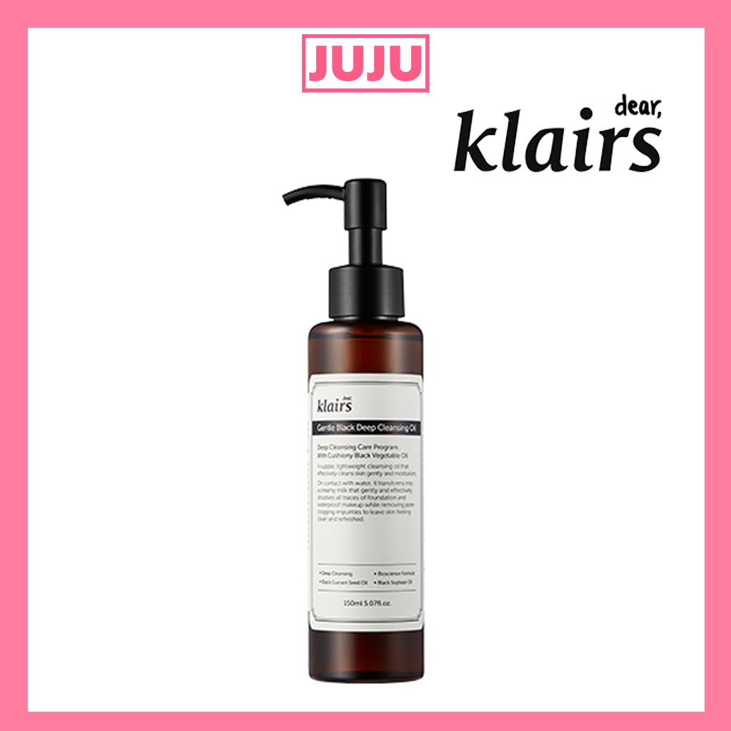 (Hàng thật) Klairs / Gentle Black Deep Cleansing Oil 150ml / Mỹ phẩm, Dầu tẩy trang