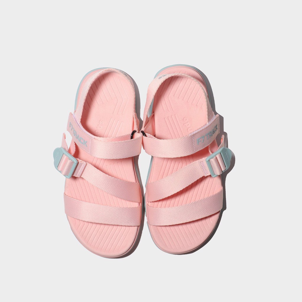 Giày sandal nữ Shondo F7 đế bằng hồng nhạt nữ tính - F7T0071