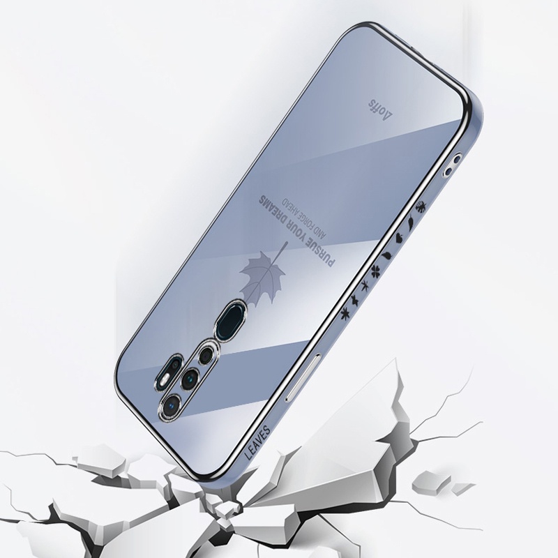 Ốp điện thoại Koosuk silicone mềm mạ láng bóng họa tiết lá phong cho OPPO A5 A9 2020 F11 Pro