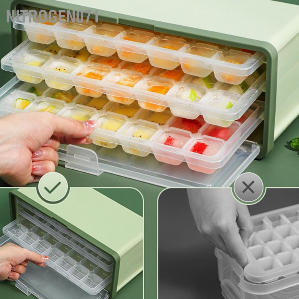 Khay đá 3 lớp dung tích lớn dễ dàng tháo có nắp cho rượu sữa chua mùa hè