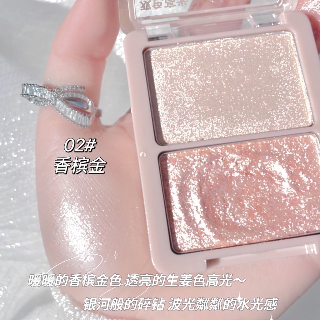 Phấn Bắt Sáng 2 Trong 1 Có Độ Bóng Cao Trang Điểm Nổi Bật Khuôn Mặt HERORANGE