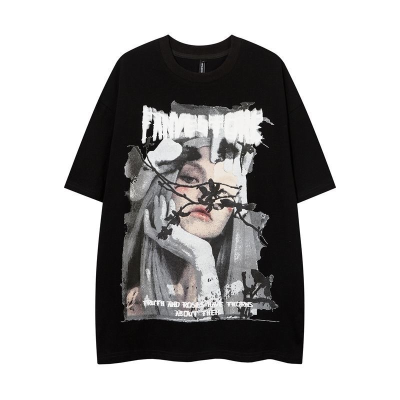 Áo thun tay lỡ, áo phông mùa hè tay lỡ phong cách basic