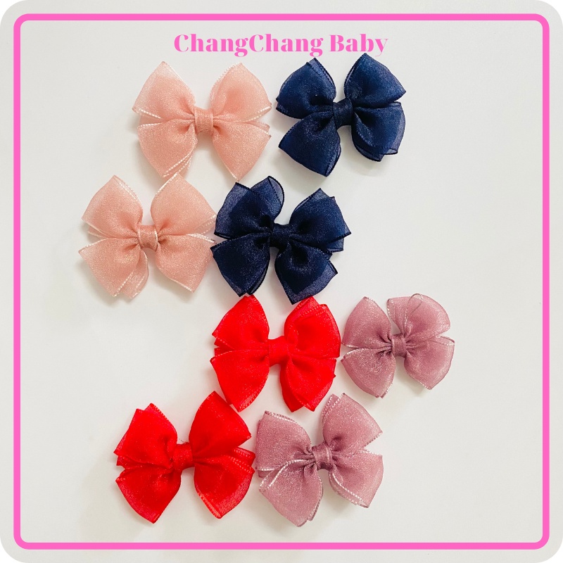 (1 cặp) Kẹp tóc handmade hình nơ cho bé gái, kẹp tóc nơ hàn quốc