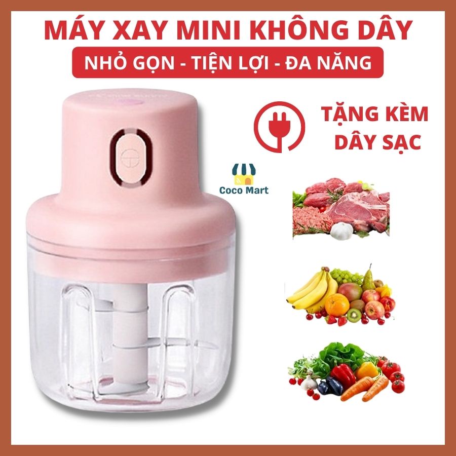 Máy xay mini đa năng ⚡️ĐỔI TRẢ 7 NGÀY⚡️ Máy xay tỏi ớt mini cầm tay nhỏ gọn, tiện lợi, đa năng