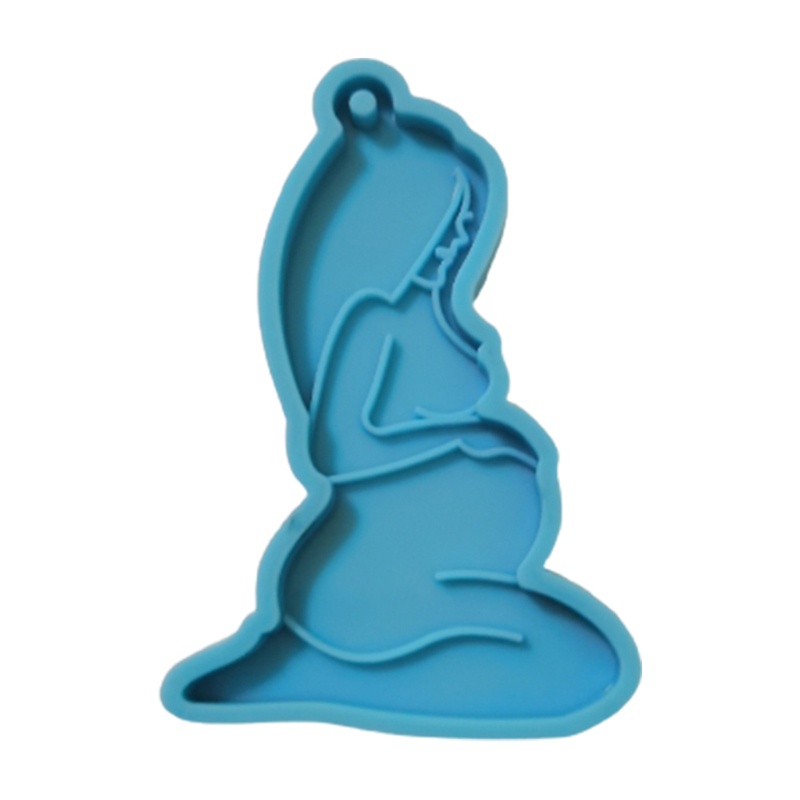 Khuôn Làm Móc Khóa Bằng Nhựa Resin Hình Phụ Nữ Mang Thai