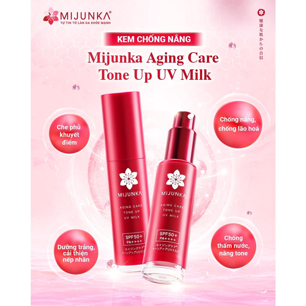 Kem chống nắng MIJUNKA Aging Care Tone Up UV Milk SPF 50+ PA++++ 30ml- Dr Thêm