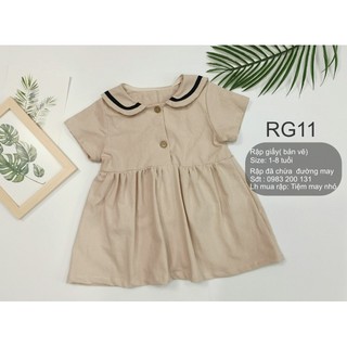 RG11_Rập giấy may đầm thủy thủ bé gái