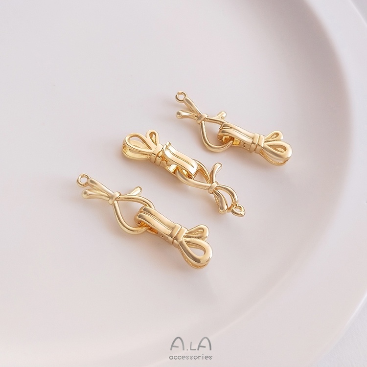 Khóa Cài Nối Dây Chuyền diy Bằng Đồng 14K Màu Vàng Hình Bướm Chuyên Dụng