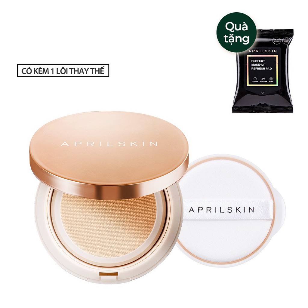 [Mã FMCGMALL -8% đơn 250K] Phấn Nước Kiềm Dầu, Lâu Trôi Aprilskin Fixing Foundation 3.0 [Kèm lõi thay thế]