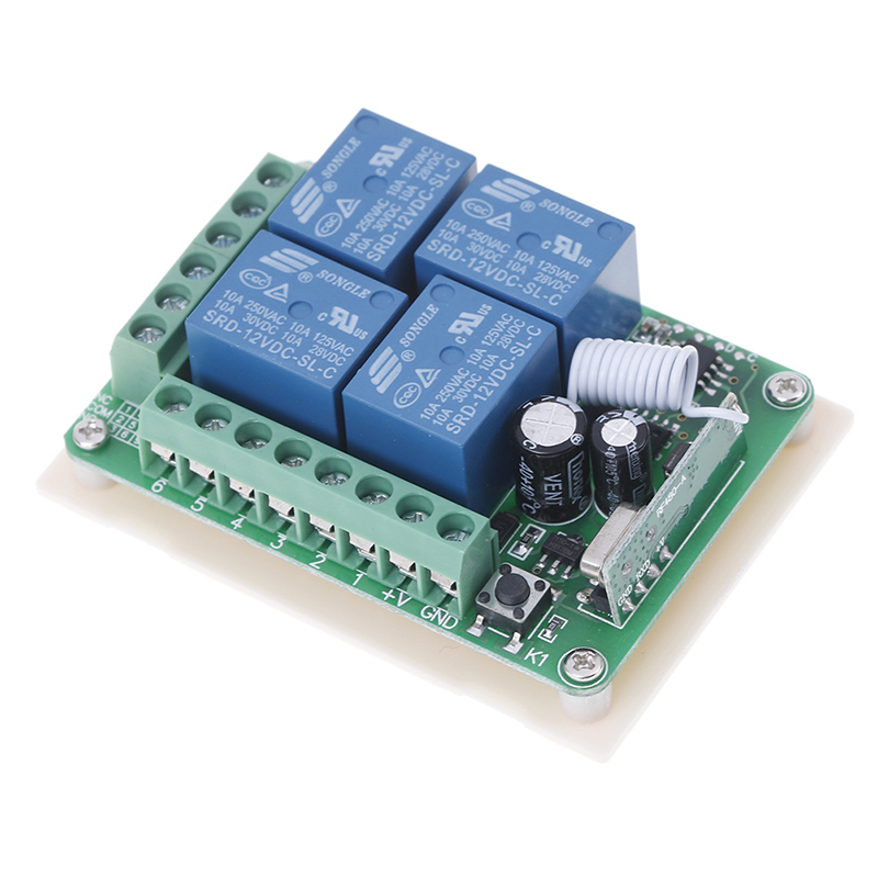 Bo mạch thu hỗ trợ điều khiển từ xa không dây Dc 12v 10a 433mhz 4ch