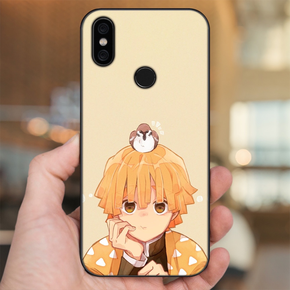 Ốp lưng Xiaomi Mi A2, Redmi 6X viền đen in hình Zenitsu Kimetsu no Yaiba