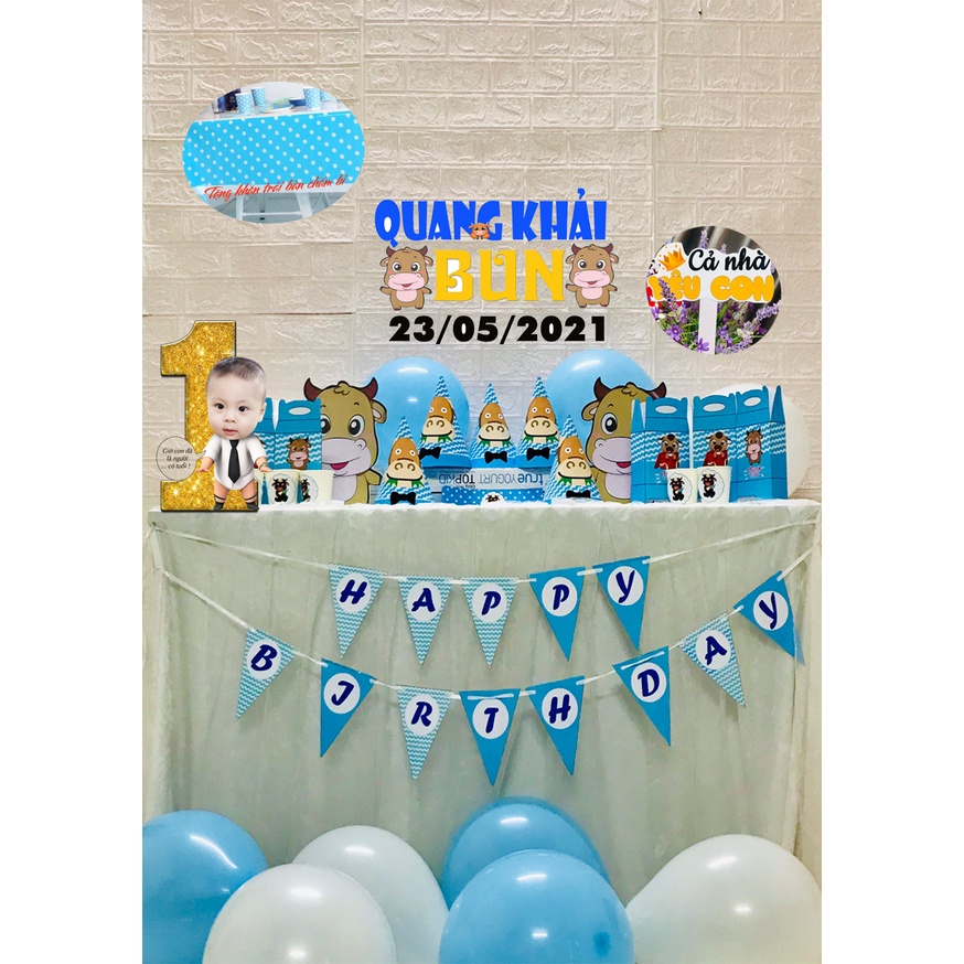 Combo trang trí sinh nhật bé trai
