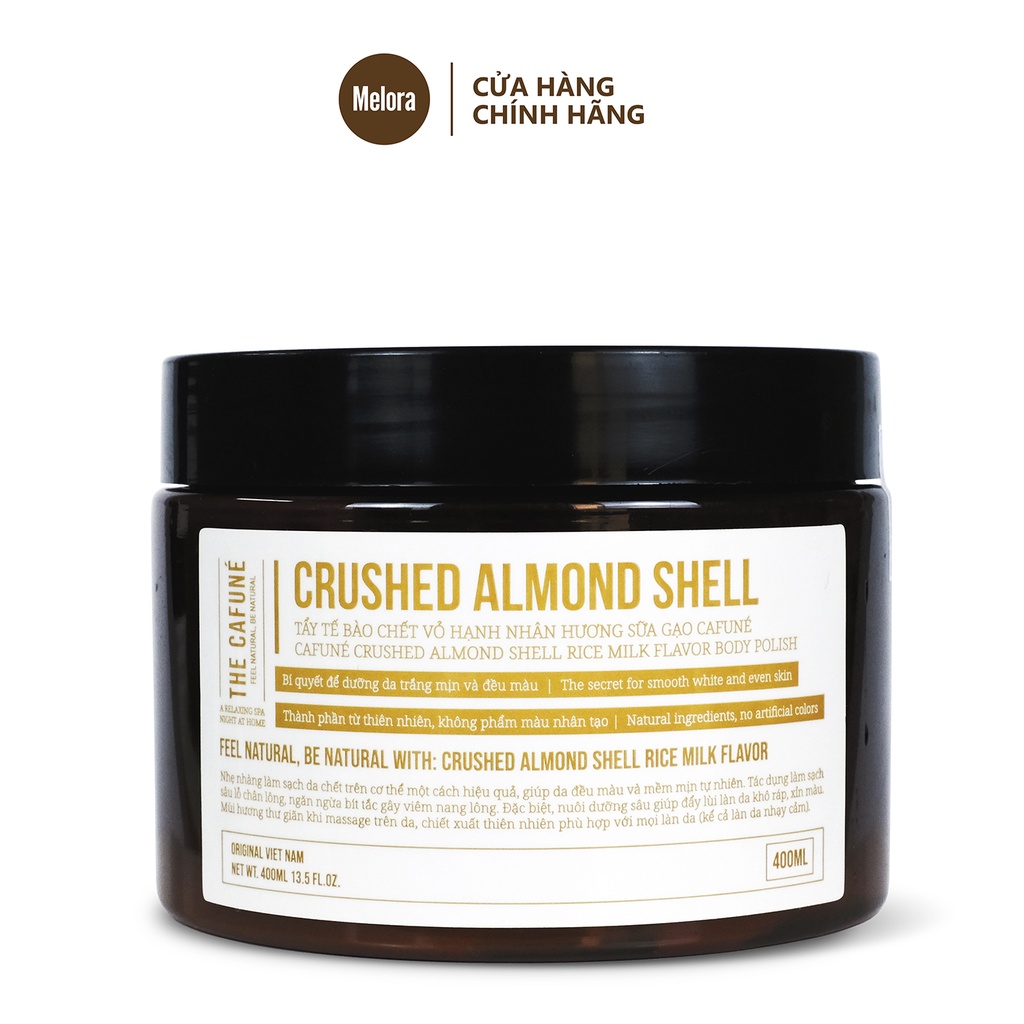 Combo Tẩy Tế Bào Chết Cà Phê, Hạnh Nhân Chính Hãng Cafuné- Làm sạch da chết, Dưỡng trắng, mềm mịn da 400g