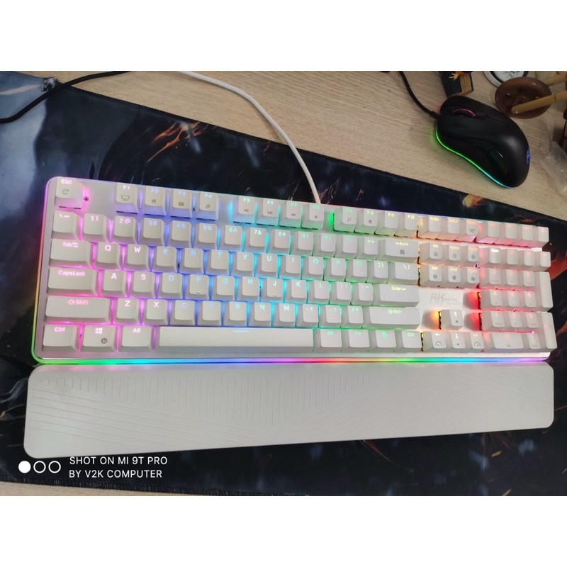 PHÍM CƠ RK918 RGB- SWITCH RED/BROWN/BLUE- KEY CAP FULL TRẮNG