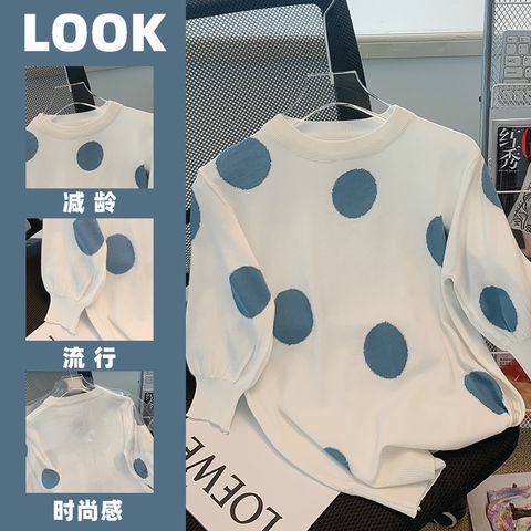 Áo Thun Tay Ngắn Họa Tiết Chấm Bi Thời Trang Mùa Hè Sành Điệu Cho Nữ