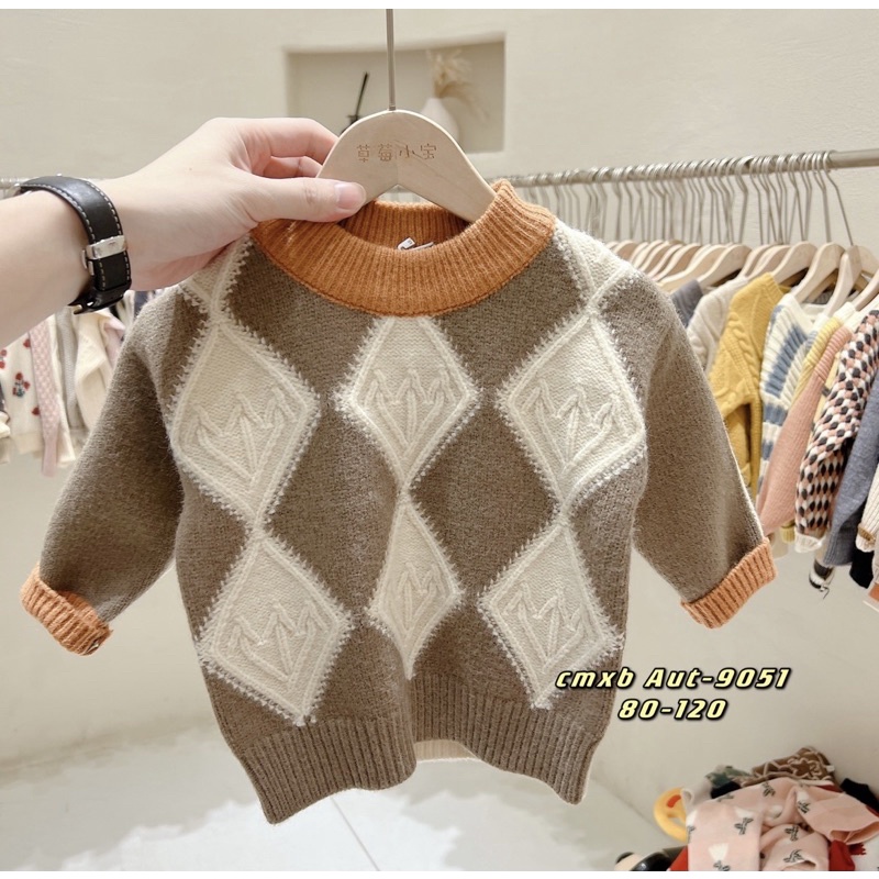 7103 Áo len bé trai, SP003328 áo len trẻ em Hàn Quốc, áo thu đông trẻ em cao cấp, áo len mùa đông cho bé trai SP000081