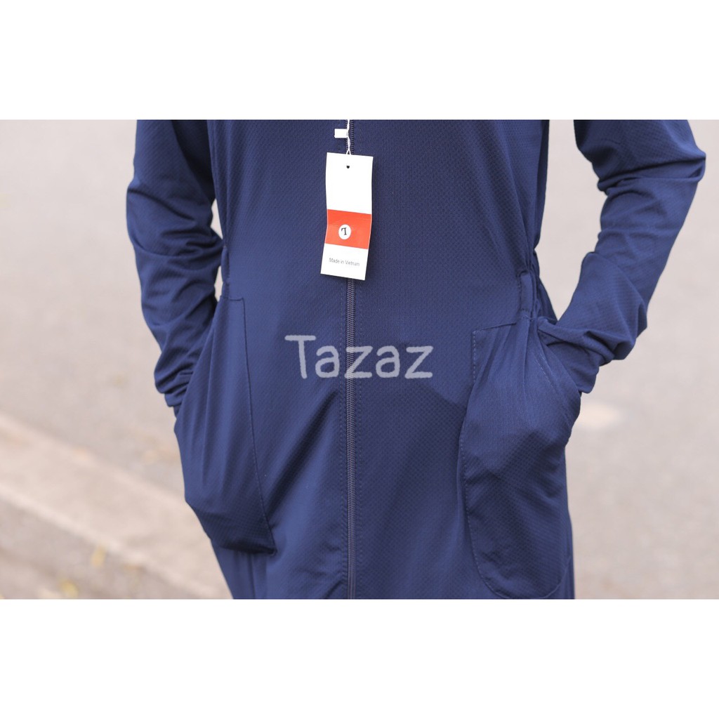 Áo chống nắng dài nữ toàn thân xuất nhật vải thun lạnh nhật dạng hạt mềm, mát, chống uv,hai túi ngoài có khóa kéo TZ02 | BigBuy360 - bigbuy360.vn