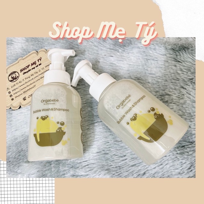 Sữa tắm gội Orgabebe 500ml - 50ml thảo mộc Organic cho bé từ sơ sinh 0M+ nội địa  Hàn quốc (Orgabébé)