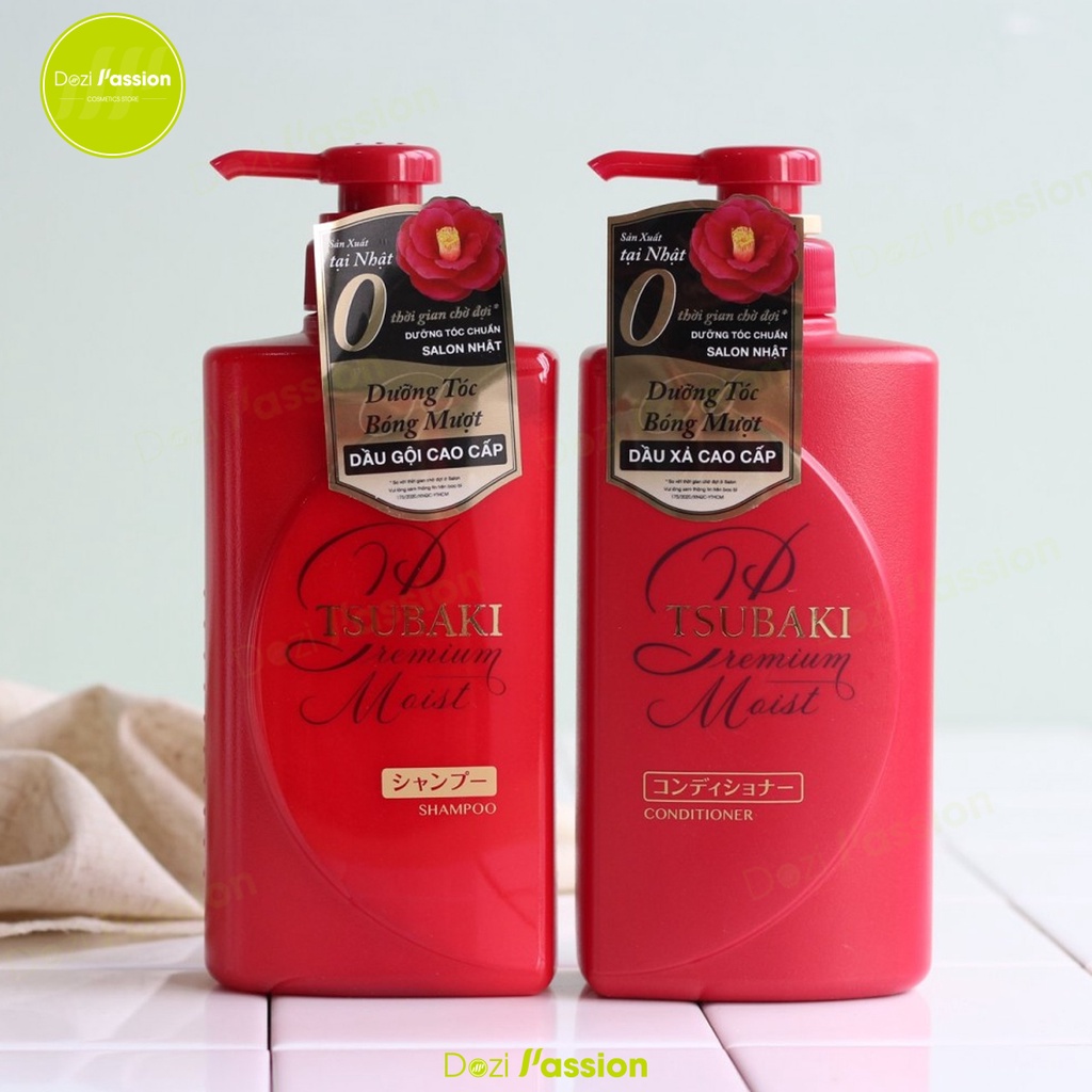 Combo Bộ Đôi Dầu Gội và Dầu Xả Tsubaki Giảm Rụng Tóc, Làm Mượt Tóc, Sạch Dầu Nhờn, Phục Hồi Hư Tổn Vàng Đỏ Xanh 490ml
