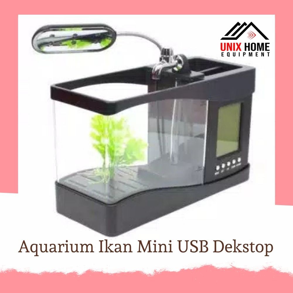 Bể Cá Mini Để Bàn Sạc Usb Tiện Dụng