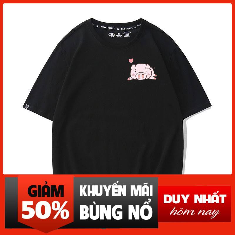 Áo Thun Con Heo Ngủ Mini Nam Nữ Unisex đẹp