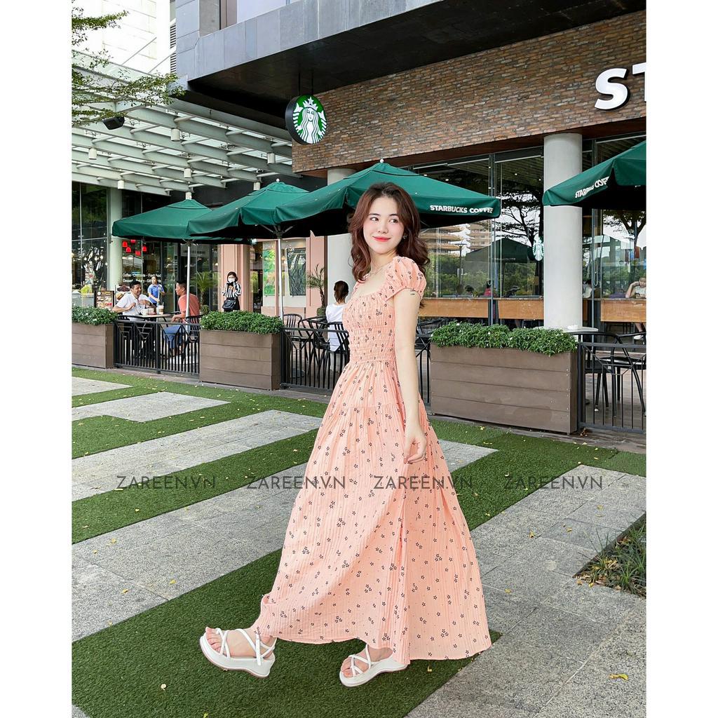 ZAREEN | ĐẦM HOA THUN CHỈ ZAREEN DAX70 - HỒNG DÂU