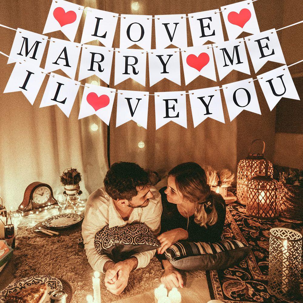 YOLA Dây Treo Trang Trí I Love You Bằng Giấy Kraft Làm Phụ Kiện Chụp Ảnh Kỷ Niệm /
