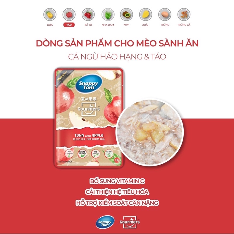 Pate Snappy Tom Trái Cây Dành Cho Mèo Kén Ăn - 70G