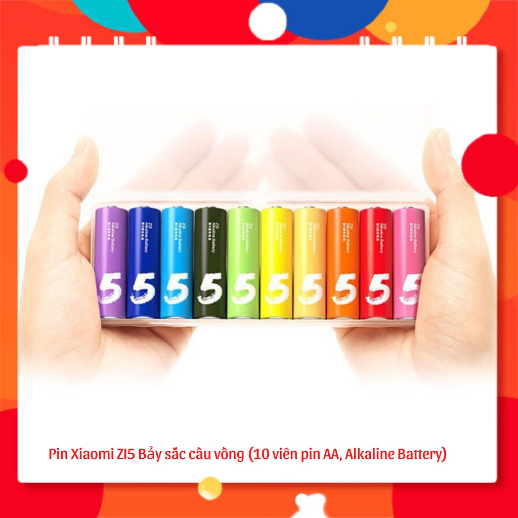 Pin Xiaomi ZI5 Bảy sắc cầu vồng (10 viên pin AA, Alkaline Battery)