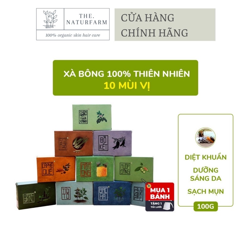 Soap Xà Bông tắm hữu cơ 100% Organic- xà bông nghệ, xà bông mướp đắng, xà bông thảo dược, xà bông bạc hà...