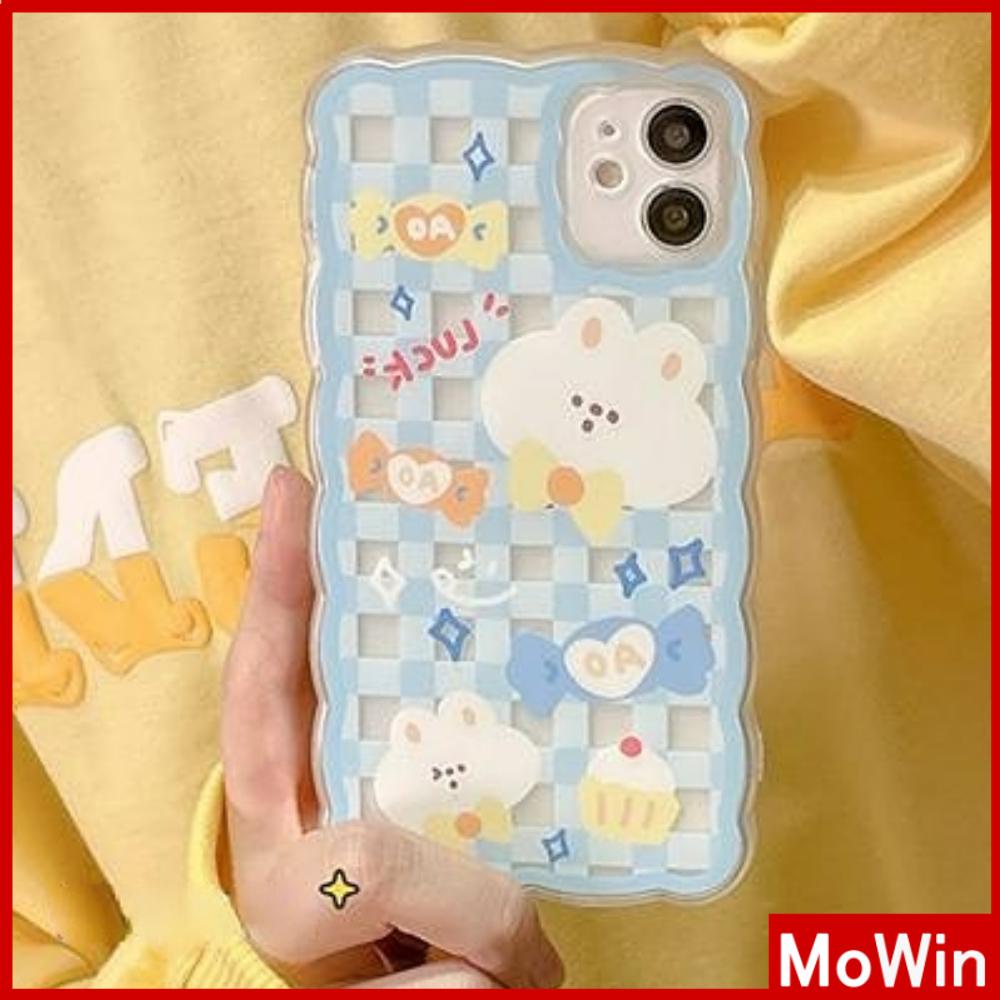 Ốp điện thoại in hình gấu/xanh lam thích hợp cho iPhone 13 pro max iPhone 12 pro max 11 7 plus