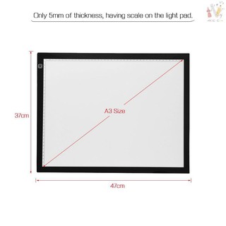 Bảng hắt sáng đèn LED khổ A3 siêu mỏng có cổng sạc USB 3 mức độ tùy chỉnh