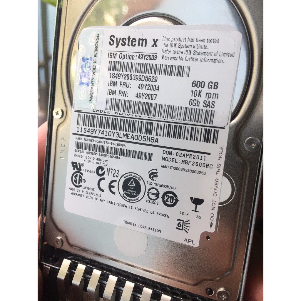 Ổ cứng máy chủ IBM 600GB, 300GB 10K 6Gbps SAS 2.5"