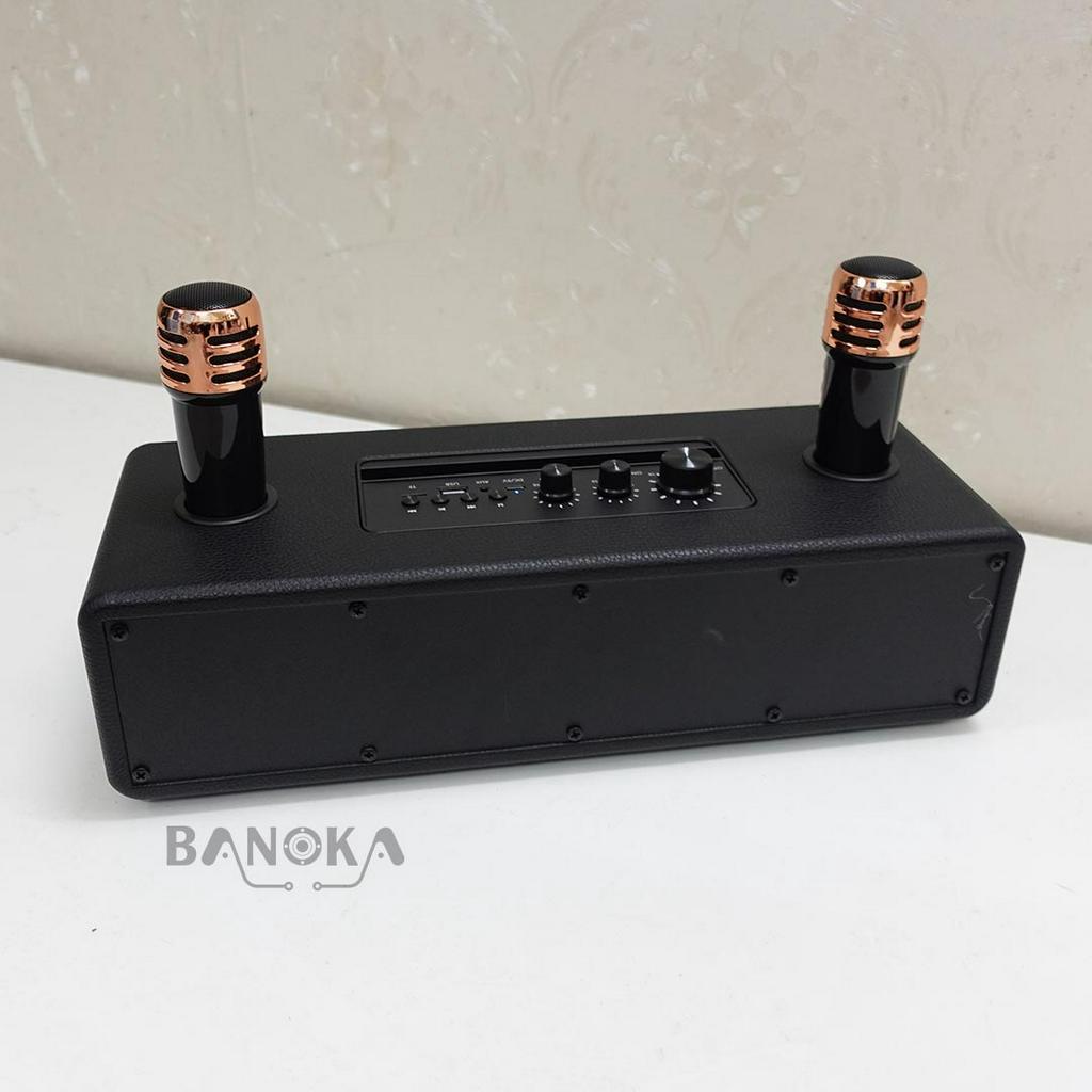 Loa karaoke bluetooth peterhot A2204 tặng kèm 2 tay micro không dây hát karaoke cực đỉnh