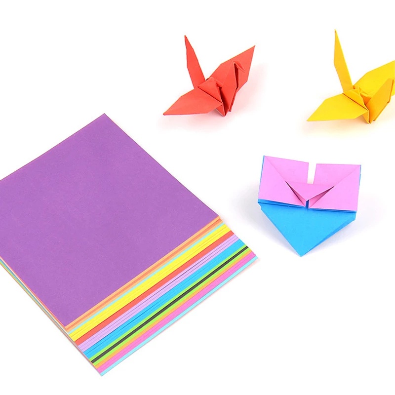 Set 24 Tờ Giấy Xếp Hình Origami Hai Mặt Nhiều Màu Sắc