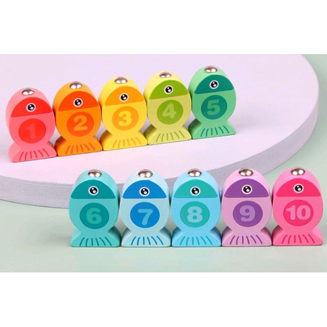 Đồ chơi câu cá bằng gỗ phát triển trí tuệ cho bé từ 3 tuổi