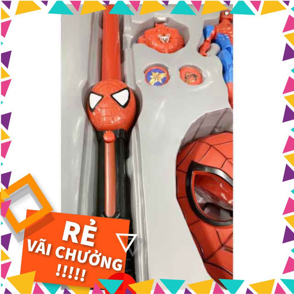 [tongkhotruongtien] Mặt nạ siêu nhân nhện siêu anh hùng Spider Man + Đồng hồ + Áo choàng spider man wc05-19