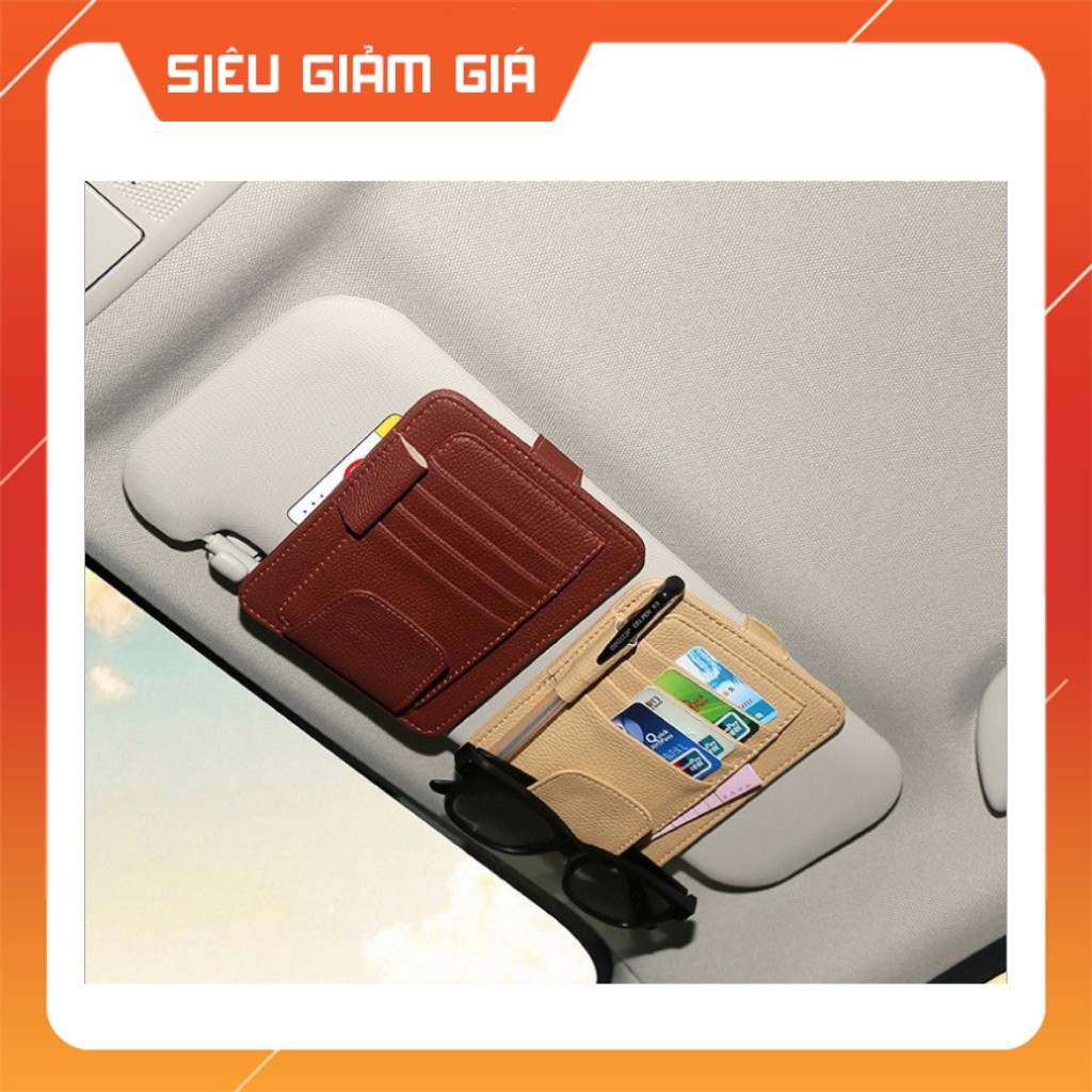 Ví Giả Da Đựng Giấy Tờ Xe Đa Năng Nhiều Ngăn Cho Ô tô, Xe Máy Màu Đen Màu Nâu