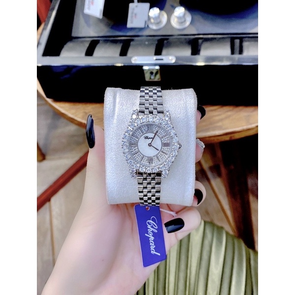 Fullbox bảo hành 12 tháng,Đồng hồ nữ cao cấp Chopard đính đá cực đẹp LUTOS WATCH